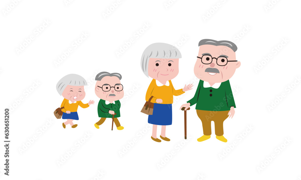 おじいちゃん、おばあちゃんのイラスト