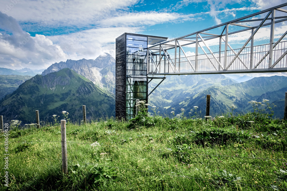 Panoramaaufzug Am Walmendinger Horn Im Kleinwalsertal sterreich Stock Panoramaaufzug Am Walmendinger Horn Im Kleinwalsertal sterreich Stock
