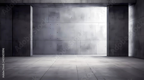 Empty dark abstract concrete room. Generative ai design concept. © Bildwasser