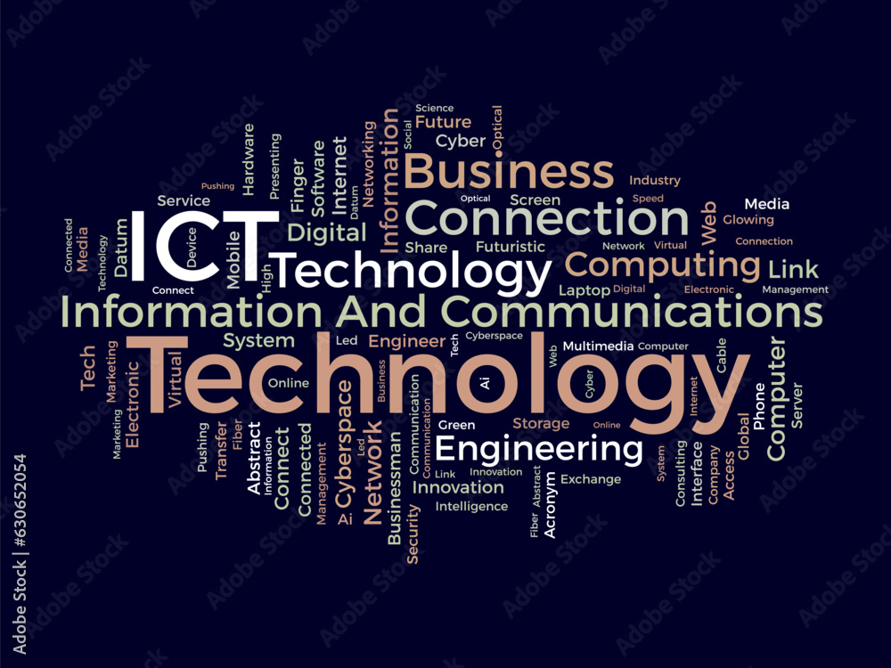 Word cloud background concept for Information and Communications Technology (ict). cyberspace network system of software development service. vector illustration. Word cloud background concept for Information and Communications Technology (ict). cyberspace network system of software development service. vector illustration.
