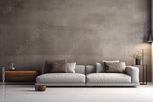 Stylish white modern living room interior, home decor,Generative AI