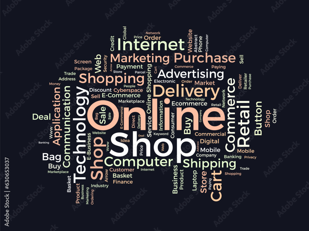 Word cloud background concept for Online shop. Growth your retail or e-commerce business with digital online marketing system. vector illustration. Word cloud background concept for Online shop. Growth your retail or e-commerce business with digital online marketing system. vector illustration.