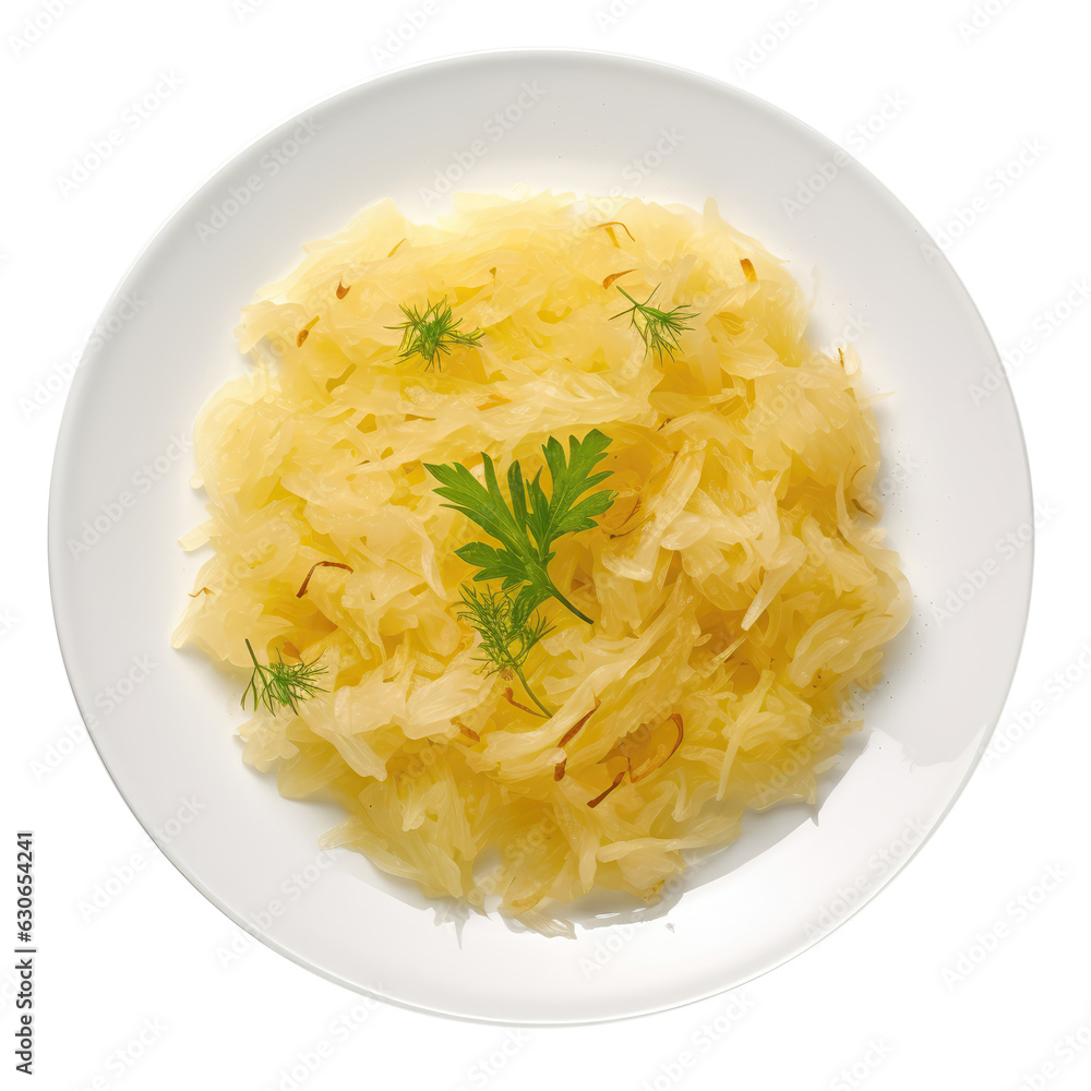 Sauerkraut German Cuisine On White Plate On Isolated Transparent Background, Png Sauerkraut German Cuisine On White Plate On Isolated Transparent Background, Png