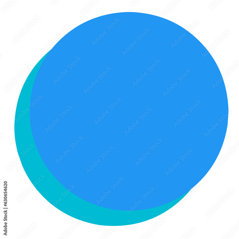 blue blank circle icon background with shadow