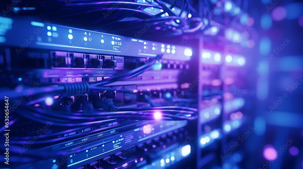 Fototapeta premium fiber optics background with lots spots