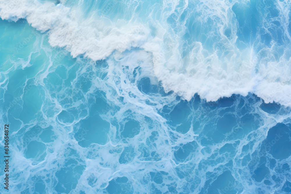 Obraz premium Ocean Waves, Drone View. Generative AI