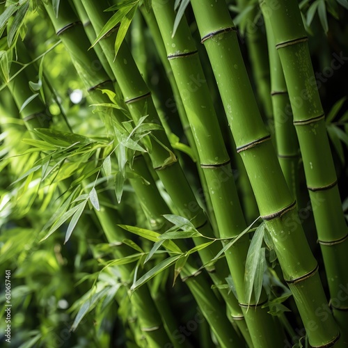 Succulent stems of green bamboo