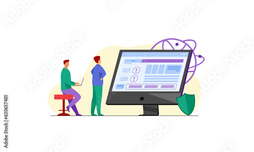 Metrics Stats Review Dashboard Vector Illustration File