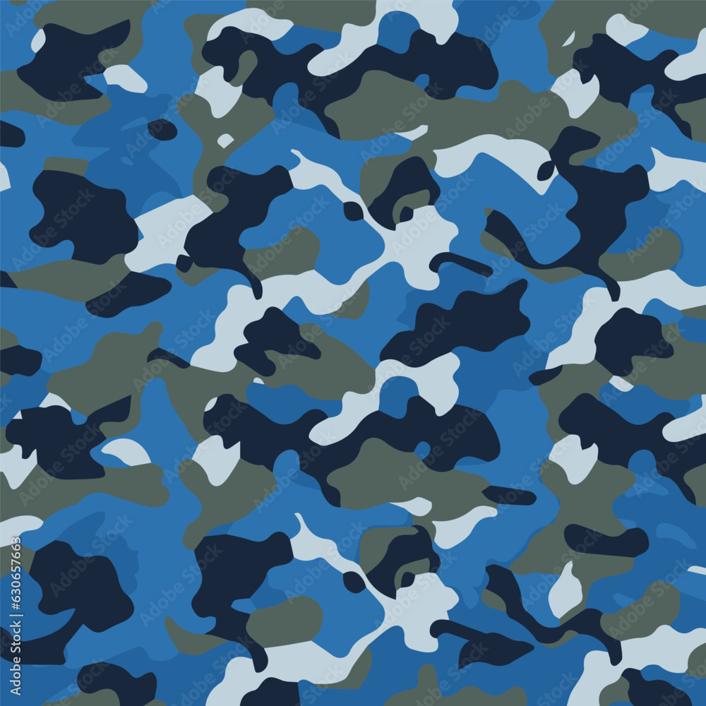 Camouflage seamless pattern. Trendy style camo, repeat print. Vector illustration. Khaki texture, perfect for military army design