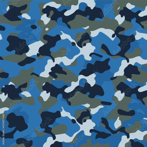Camouflage seamless pattern. Trendy style camo, repeat print. Vector illustration. Khaki texture, perfect for military army design