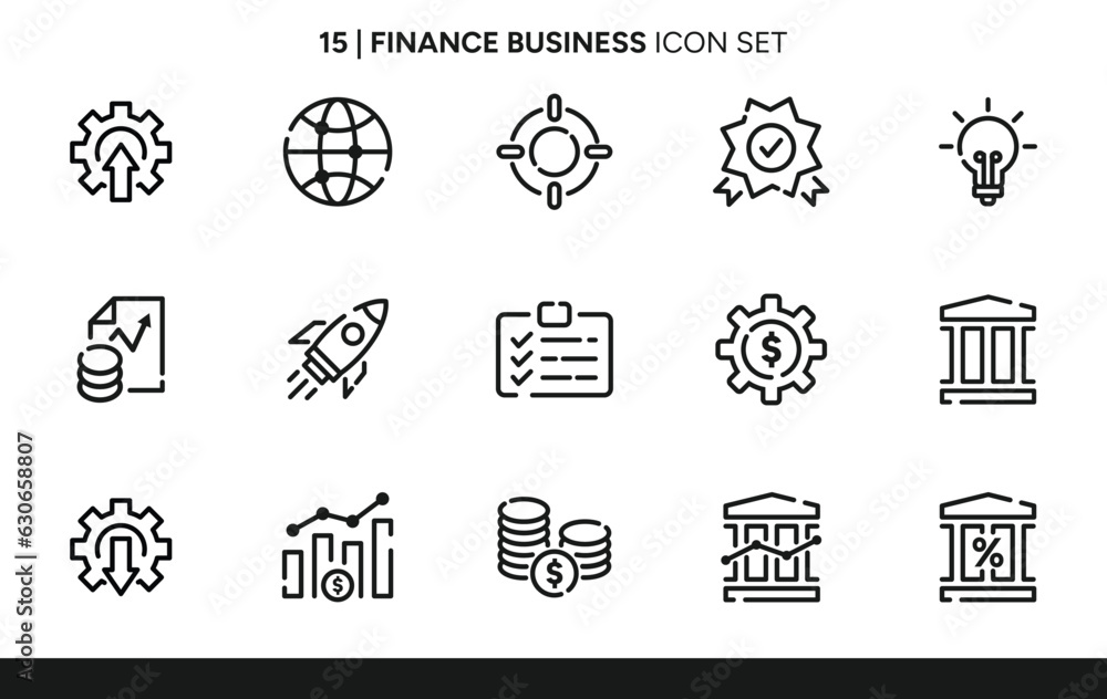Business and finance vector line icon set for modern concept, web and app. For website marketing design, logo, app, template, ui, etc.