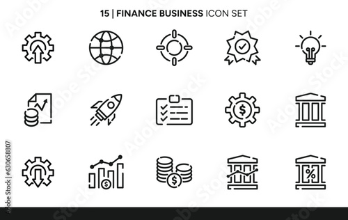 Business and finance vector line icon set for modern concept, web and app. For website marketing design, logo, app, template, ui, etc.