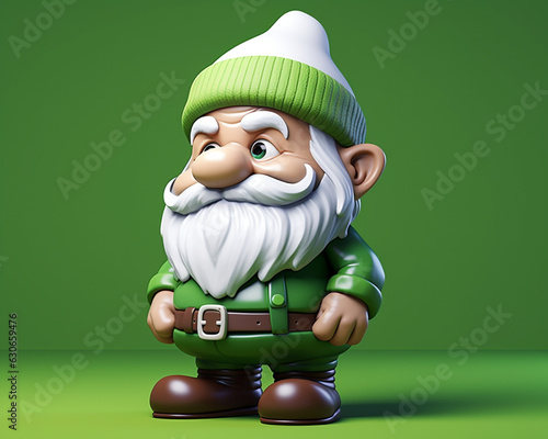 Green and white gnome figure by idalgo 3d print 1 000 models, christmas image, 3d illustration images