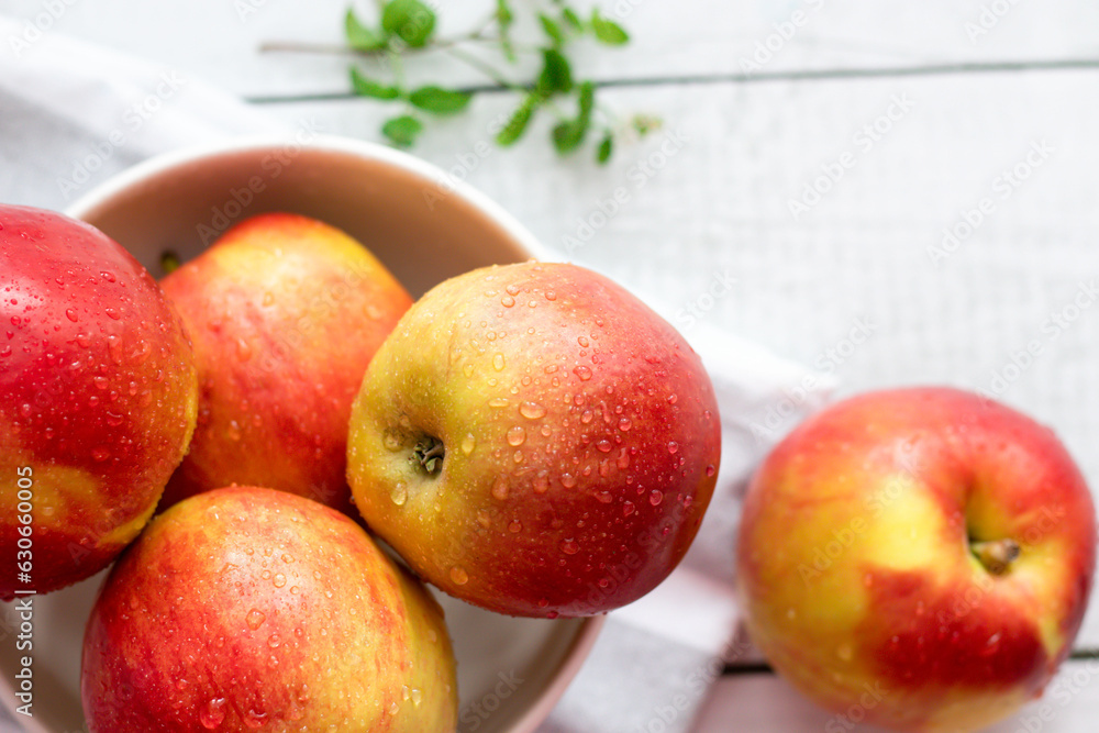 honey with apples and honey. on a white table honey with apples and honey. on a white table