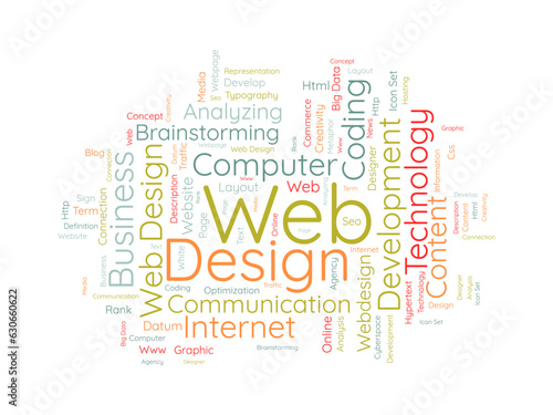 Word cloud background concept for Web design. Website optimization with web seo page rank concept. vector illustration.