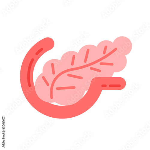 Pancreas icon vector illustration design, cute flat icon design, organs symbol image