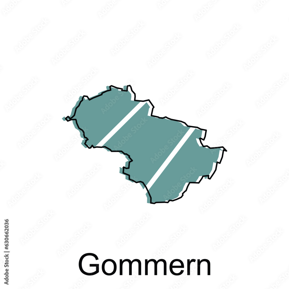 Map city of Gommern illustration design template, geometric colorful modern design
