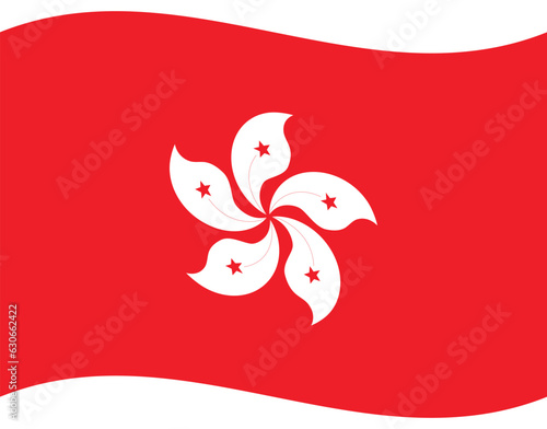 Flag of Hong Kong. Hong Kong flag . Hong Kong flag wave