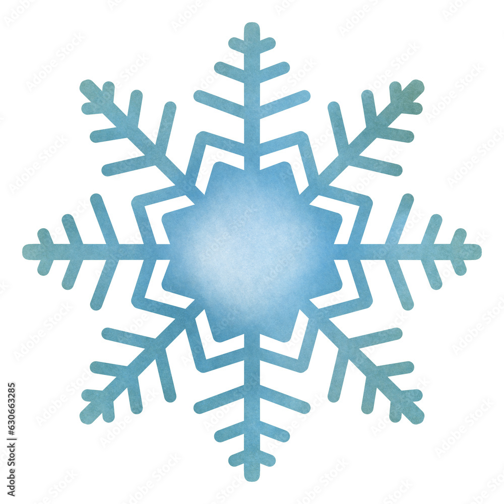 Isolated cute blue snowflake for Winter in transparent background Isolated cute blue snowflake for Winter in transparent background