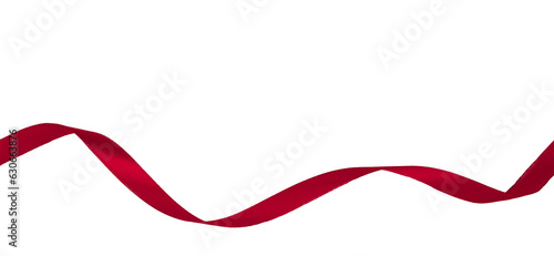red ribbon breast cancer awareness symbol on transparent background, PNG image, valentine love concept.
