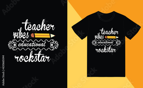 teacher vibes educational rockstar t shirt design