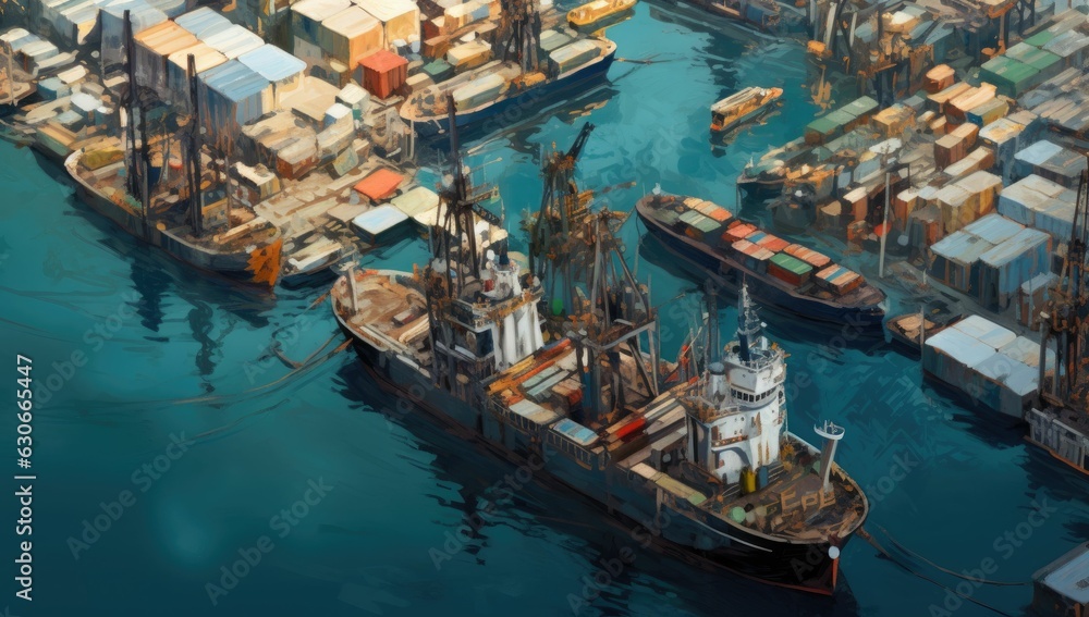 Fototapeta premium World map with logistic network distribution on background. Logistic and transport concep