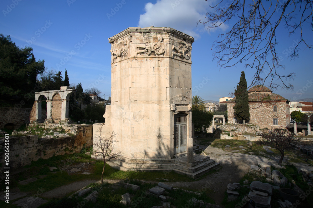 Tower of the Winds at Roman Agora, Athens, Greece