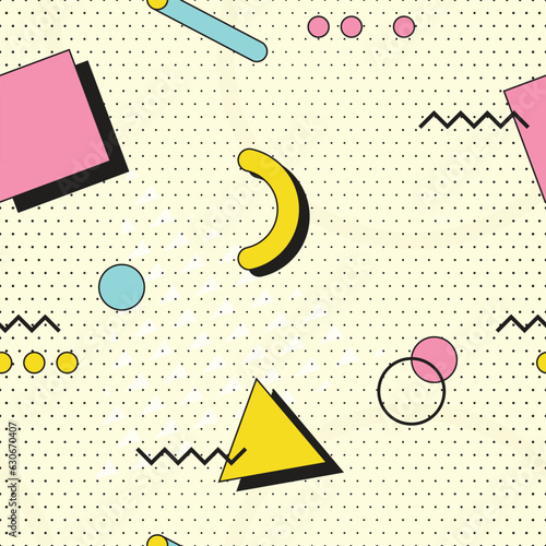 Soft colored memphis pattern design