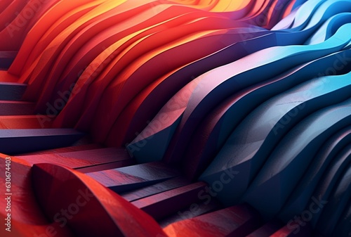 colorful 3d modern abstract background. generative ai