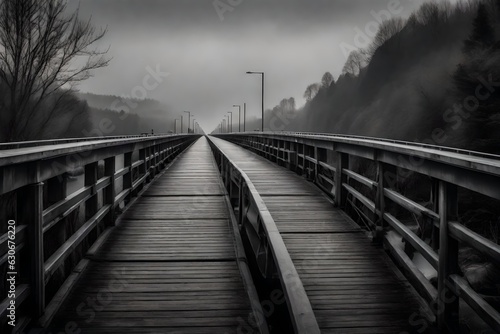 railway bridge in fog © aimenyounas