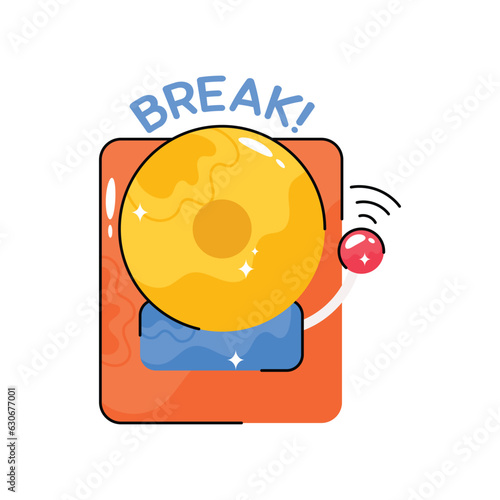 Break doodle vector filled outline Sticker. EPS 10 file