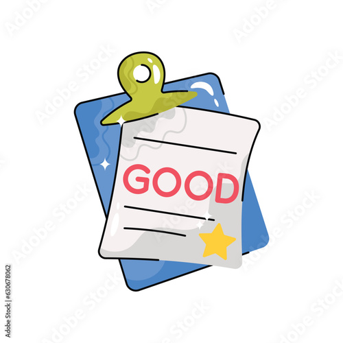 Good grades doodle vector filled outline Sticker. EPS 10 file