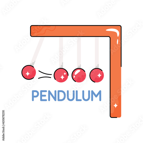 Pendulum doodle vector filled outline Sticker. EPS 10 file