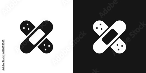 Wound plaster vector icon. Medical plaster, adhesive bandage sign