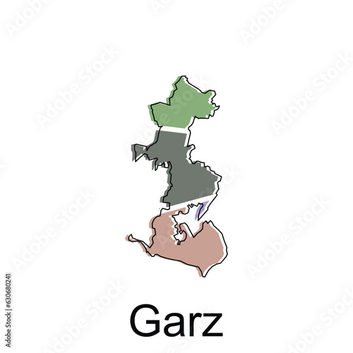 Garz City of Germany map vector illustration, vector template with outline graphic sketch style isolated on white background photo