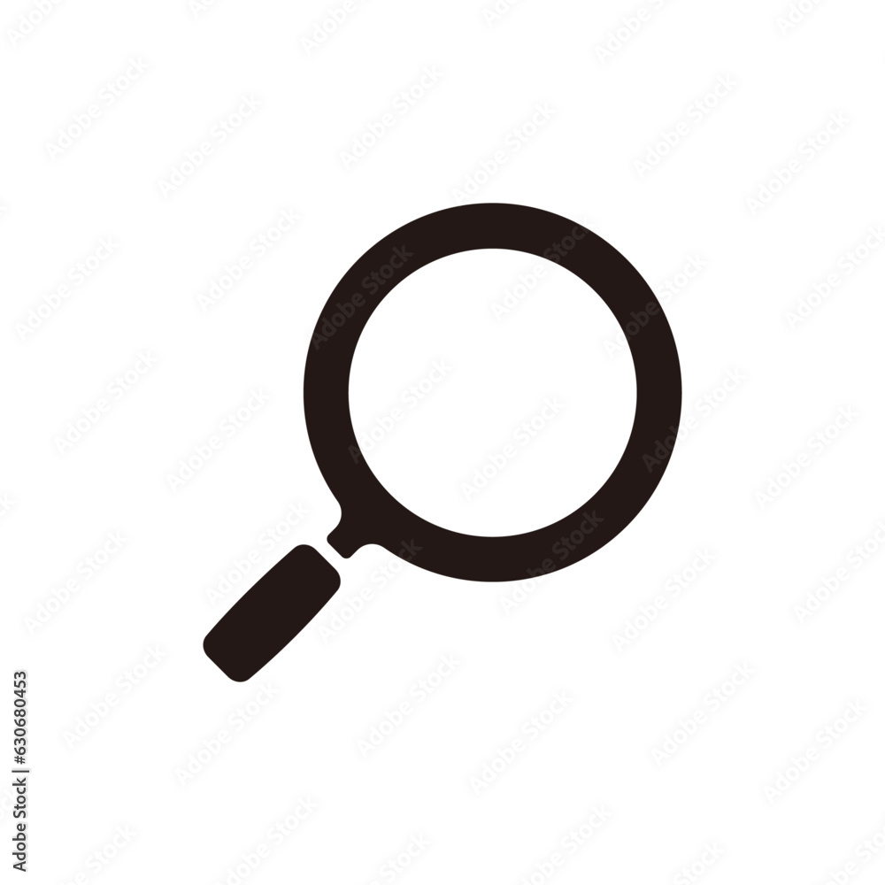 Hand lens icon.Flat silhouette version. Hand lens icon.Flat silhouette version.