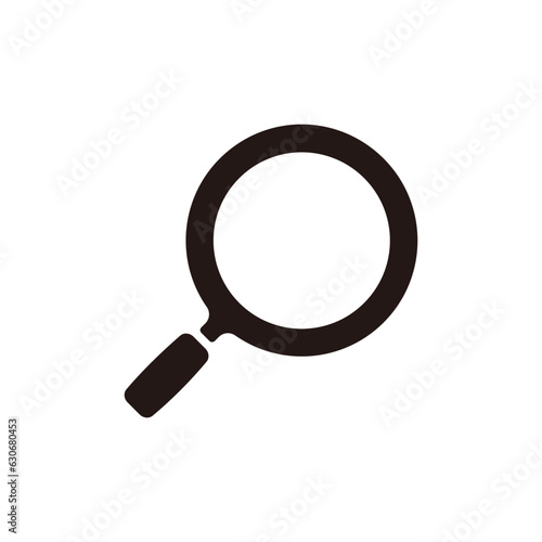 Hand lens icon.Flat silhouette version.