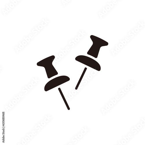 Push pins icon.Flat silhouette version.
