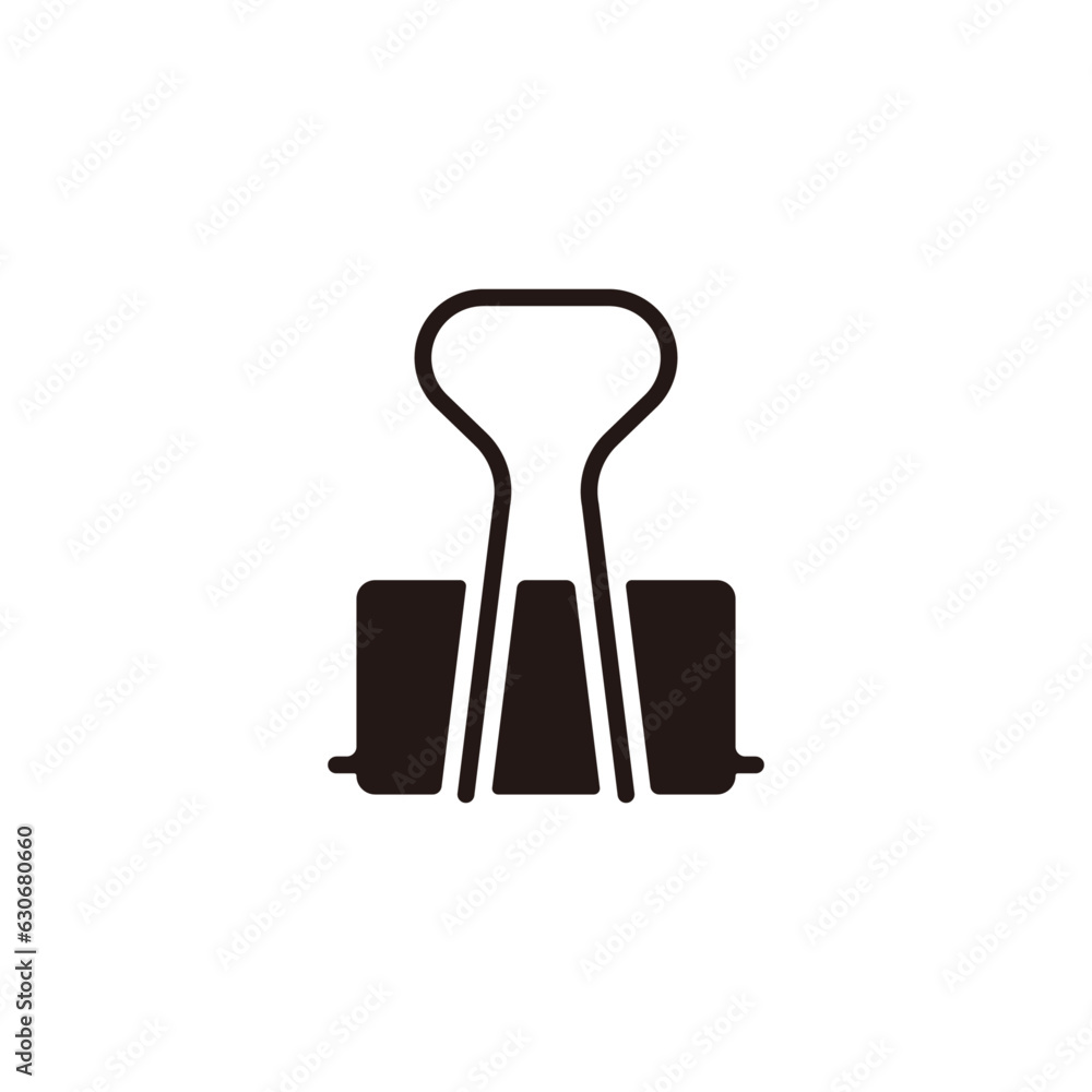 Fotografie Bulldog clip icon.Flat silhouette version.