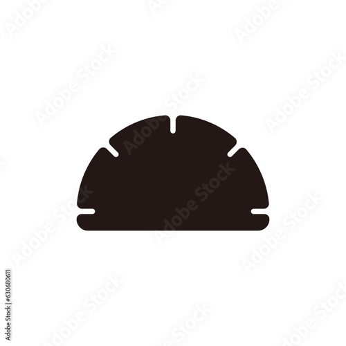 Protractor icon.Flat silhouette version.