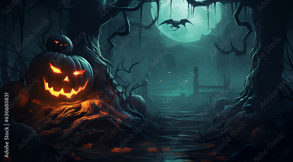 Fototapeta premium Halloween background illustration