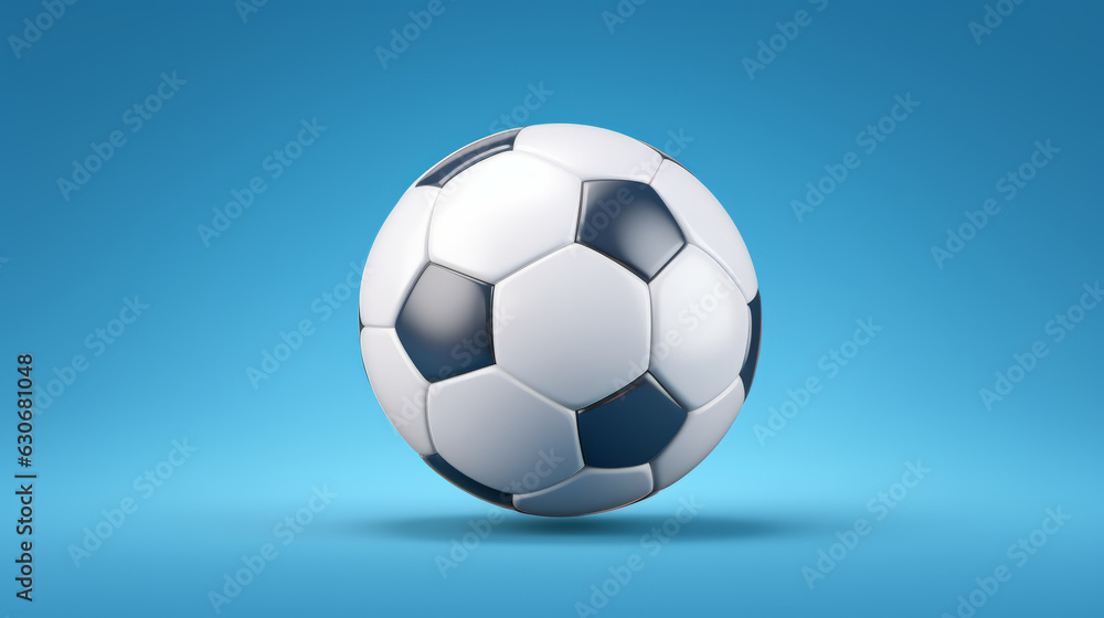 A soccer ball on a blue background