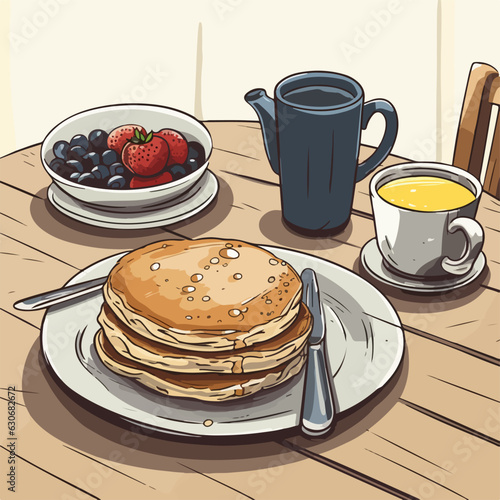 breakfast with pancakes
