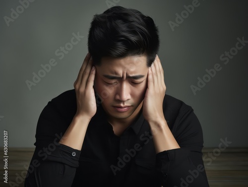 30 years old asian man in emotional dynamic pose © Lukas