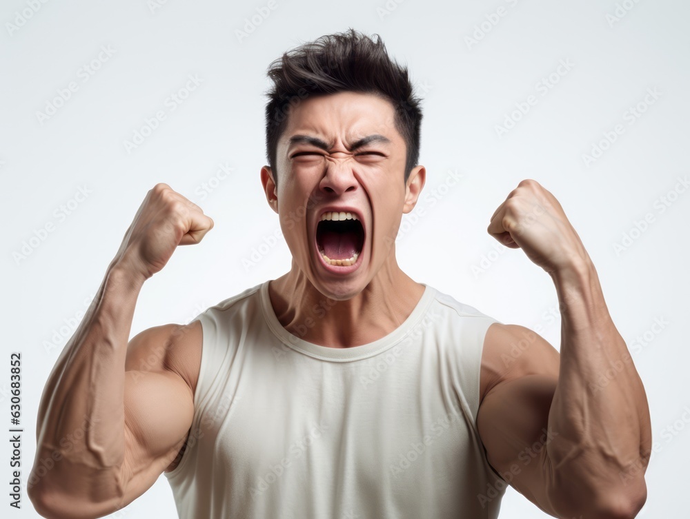 30 years old asian man in emotional dynamic pose 30 years old asian man in emotional dynamic pose