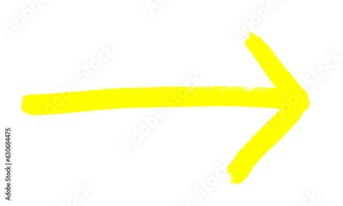 Pinselpfeil zeigt Richtung nach rechts in gelb