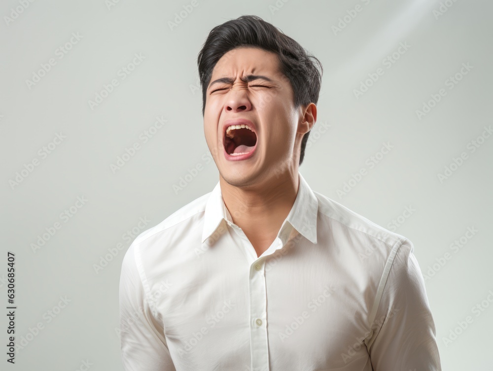 Photo shot of 30 years old asian man in emotional dynamic pose Photo shot of 30 years old asian man in emotional dynamic pose