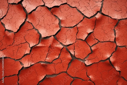 cracked red cement texture background. generative ai