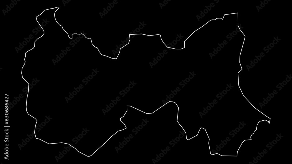 Mahdia governorate map of Tunisia outline animation Mahdia governorate map of Tunisia outline animation