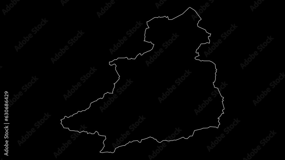 Jendouba governorate map of Tunisia outline animation Jendouba governorate map of Tunisia outline animation